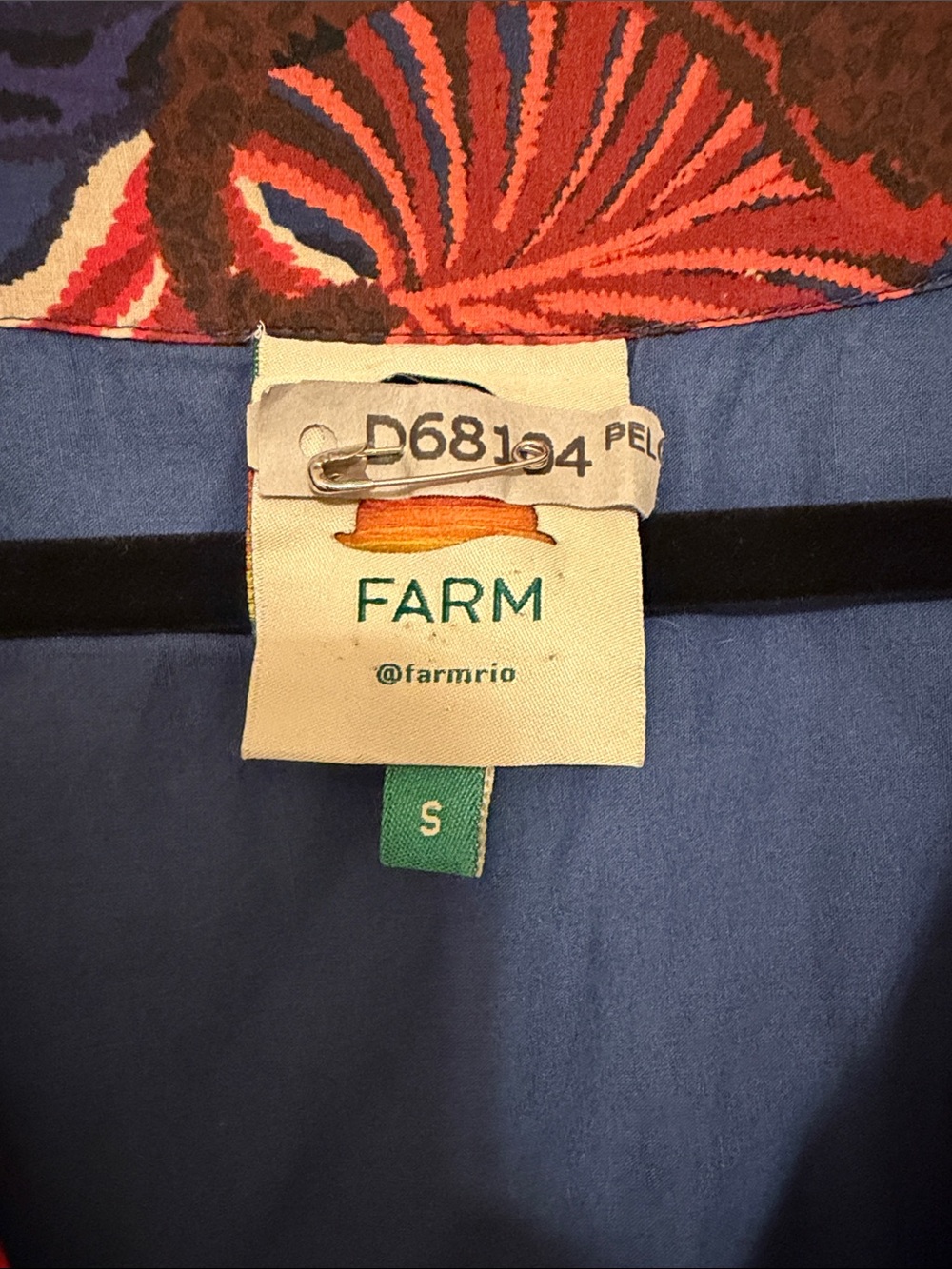 Farm Rio Blue and Red Floral Ruffle Midi Dress - Picture 2 of 4